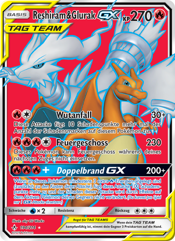 Reshiram & Glurak GX