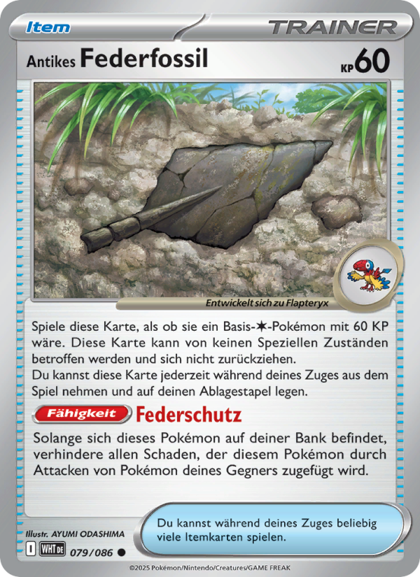 Antikes Federfossil