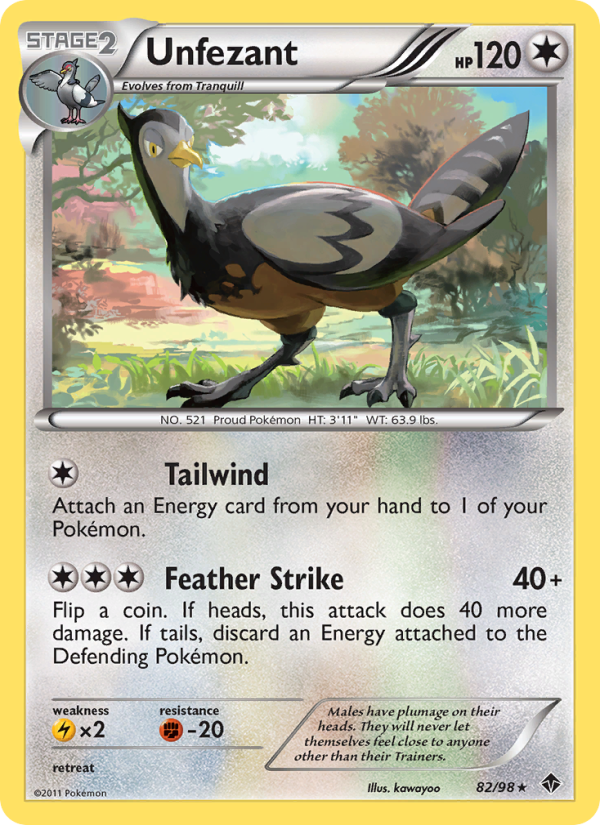 Unfezant — Rare card from Emerging Powers