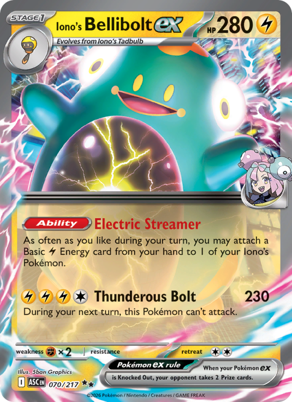 Iono's Bellibolt ex from Ascended Heroes