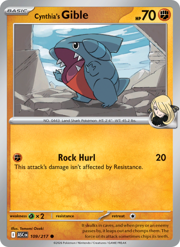 Cynthia's Gible from Ascended Heroes