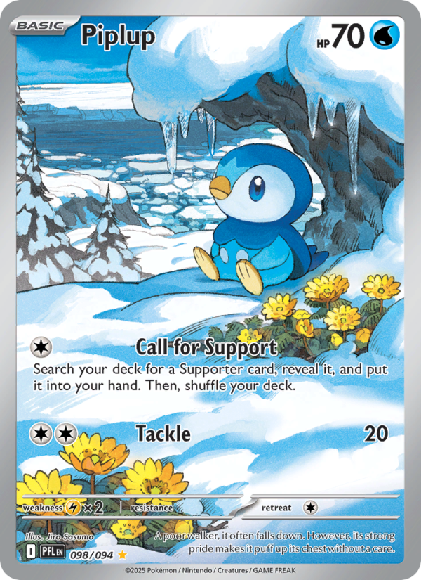 Piplup — Illustration rare card from Phantasmal Flames