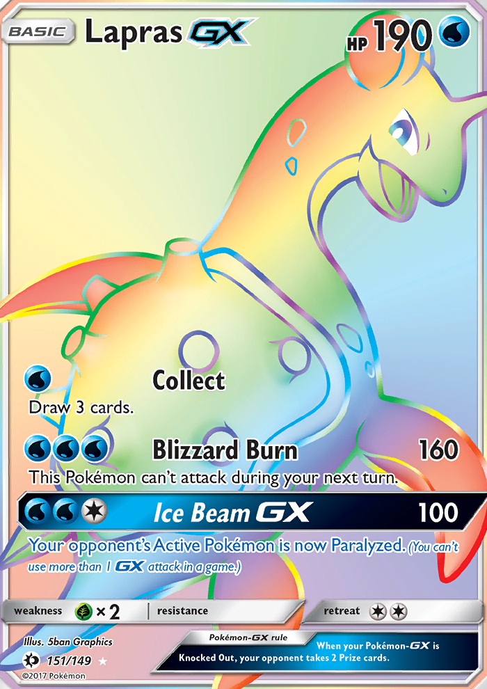 Lapras GX — Secret Rare card from Sun & Moon