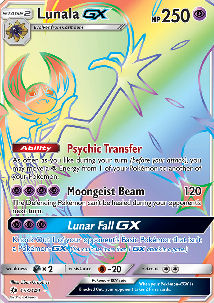 Lunala GX — Secret Rare card from Sun & Moon