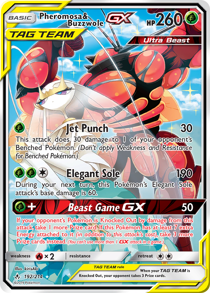 Pheromosa & Buzzwole GX — Ultra Rare card from Unbroken Bonds