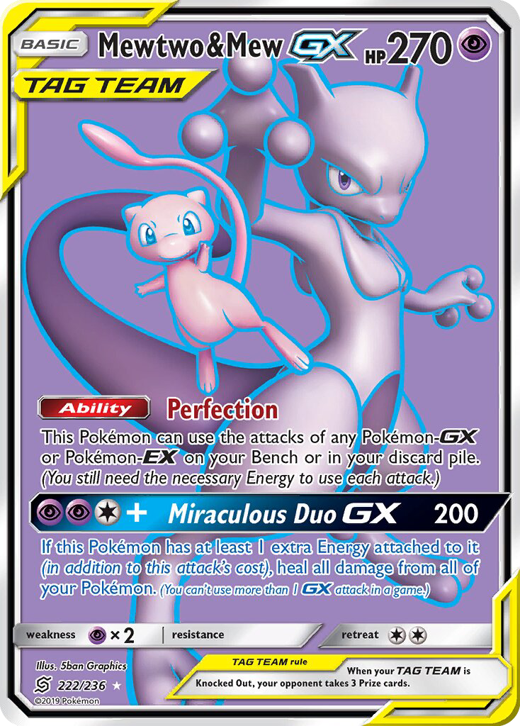 Mewtwo & Mew GX — Ultra Rare card from Unified Minds
