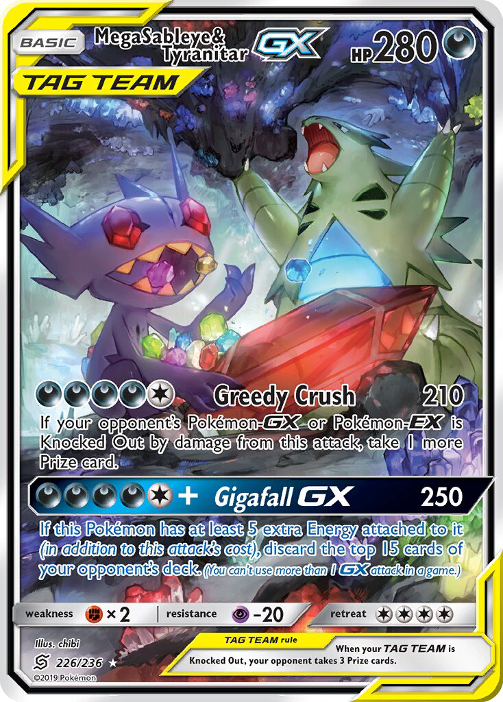 Mega Sableye & Tyranitar GX — Ultra Rare card from Unified Minds
