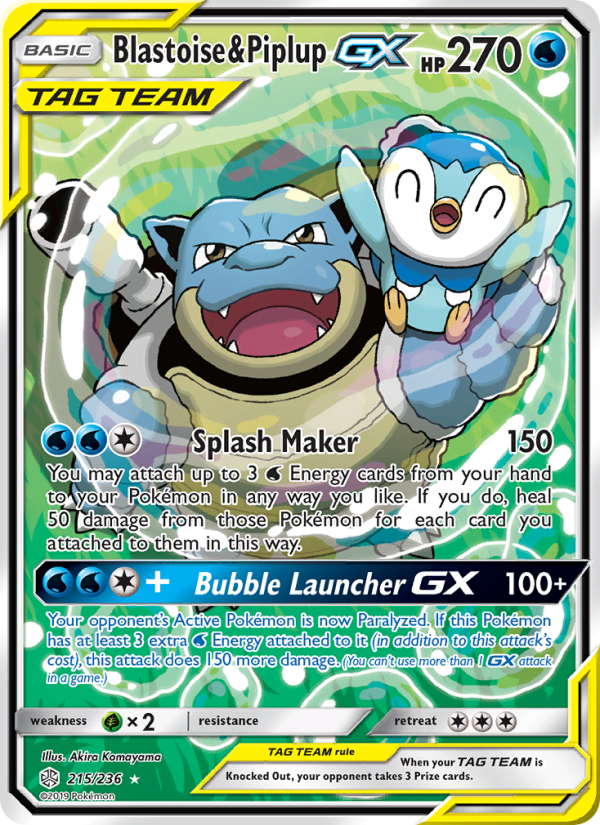 Blastoise & Piplup GX — Ultra Rare card from Cosmic Eclipse