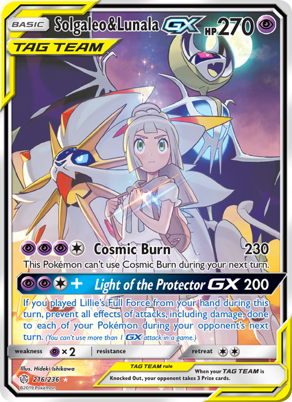 Solgaleo & Lunala GX — Ultra Rare card from Cosmic Eclipse