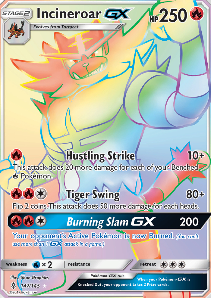 Incineroar GX — Secret Rare card from Guardians Rising