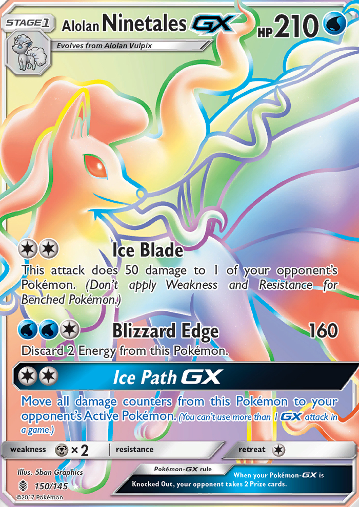 Alolan Ninetales GX — Secret Rare card from Guardians Rising
