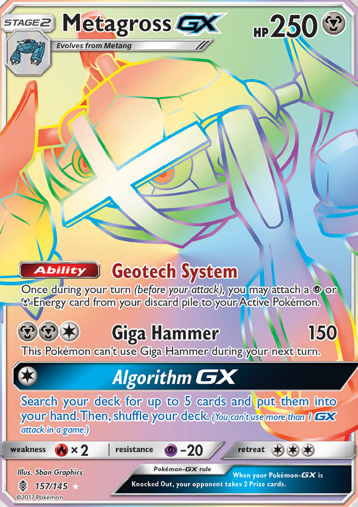 Metagross GX — Secret Rare card from Guardians Rising