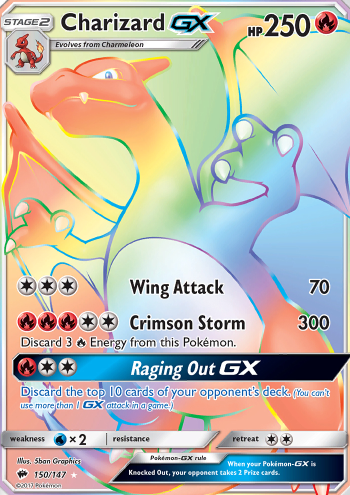 Charizard GX — Secret Rare card from Burning Shadows