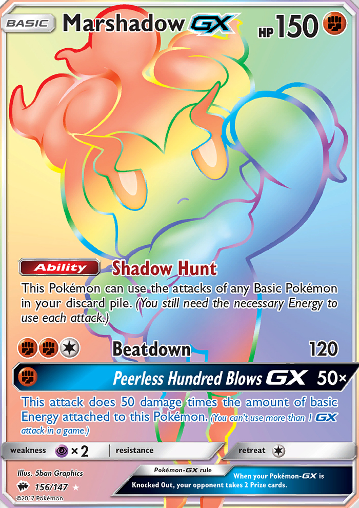 Marshadow GX — Secret Rare card from Burning Shadows