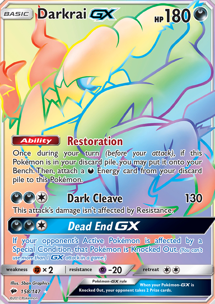 Darkrai GX — Secret Rare card from Burning Shadows