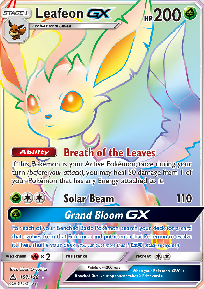 Leafeon GX — Secret Rare card from Ultra Prism