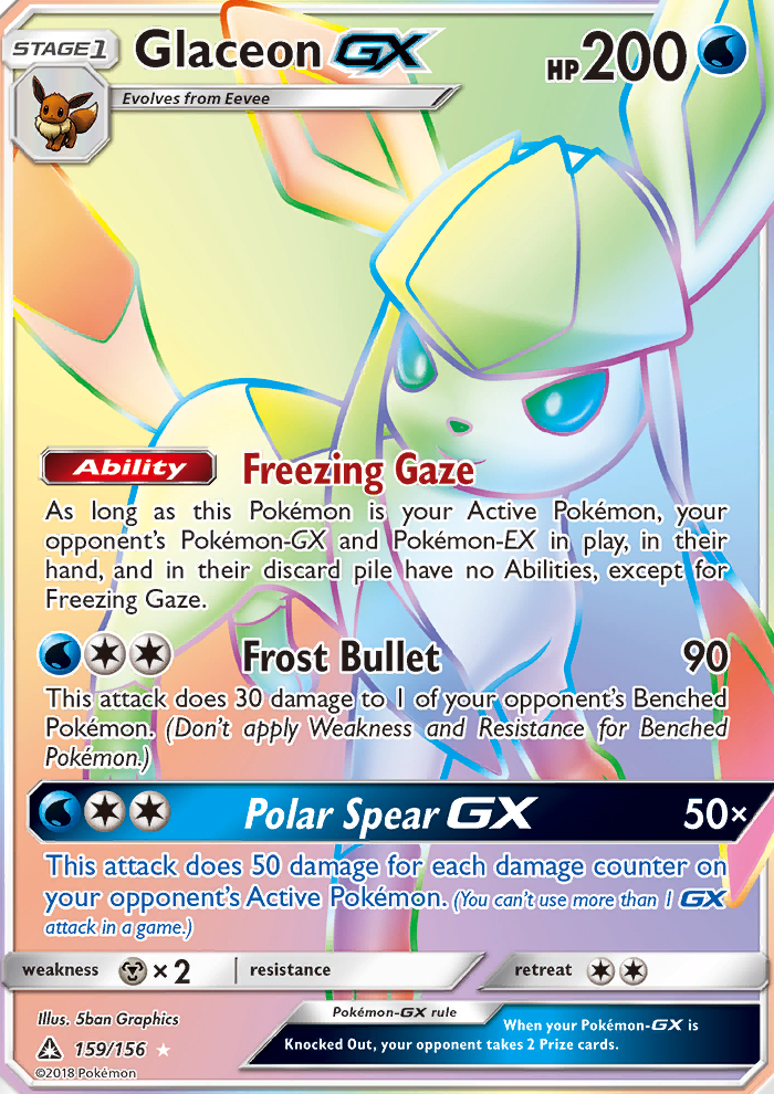 Glaceon GX — Secret Rare card from Ultra Prism