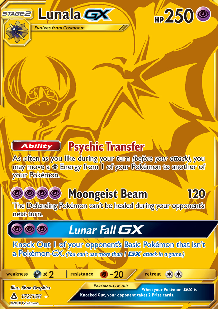 Lunala GX — Secret Rare card from Ultra Prism