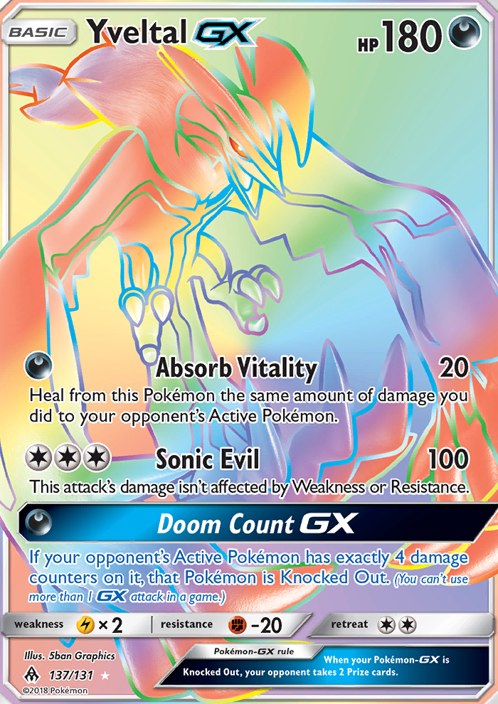 Yveltal GX — Secret Rare card from Forbidden Light