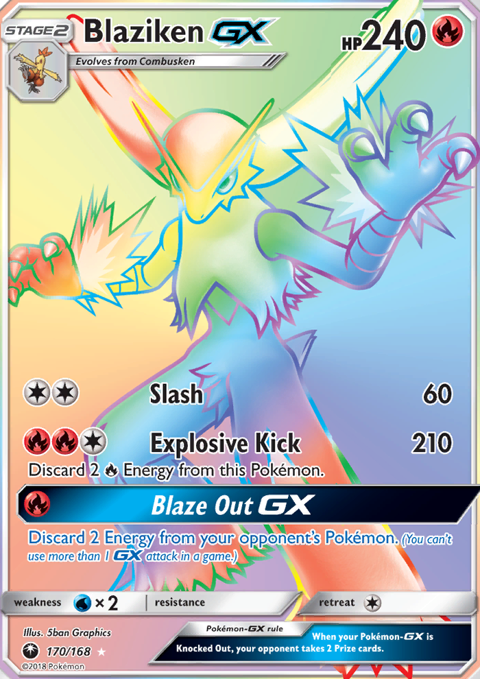 Blaziken GX — Secret Rare card from Celestial Storm