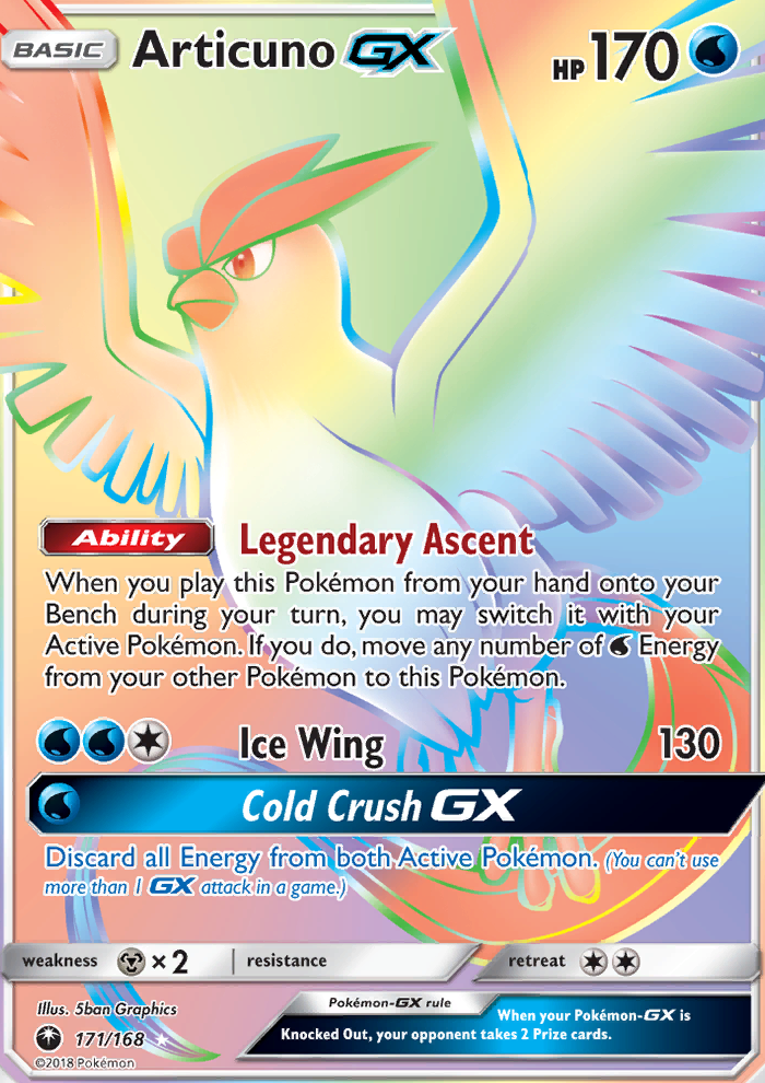 Articuno GX — Secret Rare card from Celestial Storm