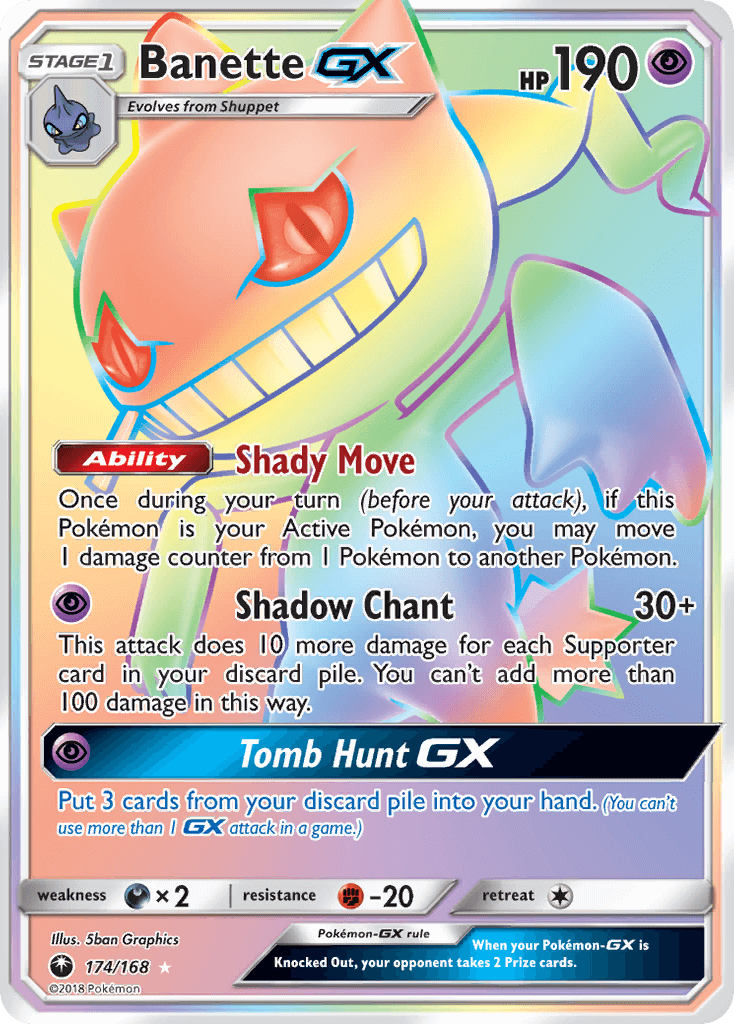 Banette GX — Secret Rare card from Celestial Storm
