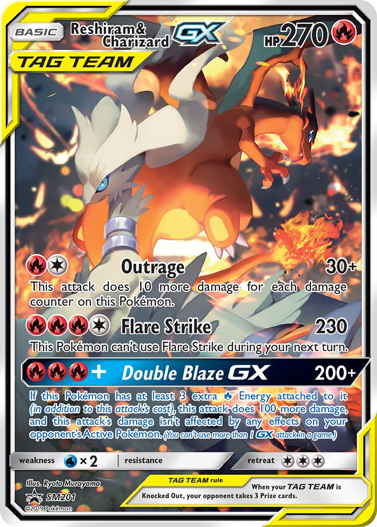 Reshiram & Charizard GX — Promo card from SM Black Star Promos