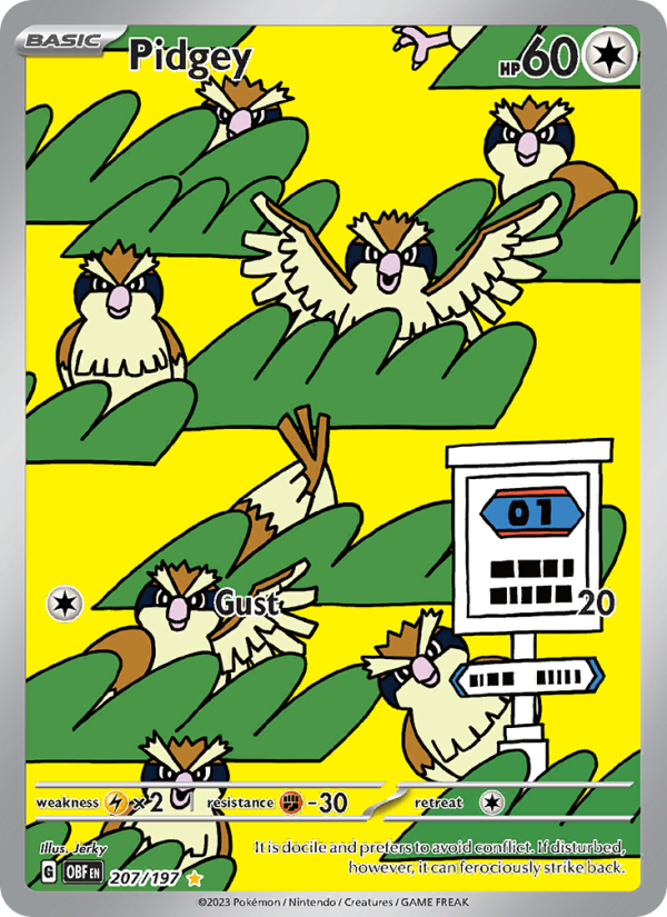 Pidgey — Illustration rare card from Obsidian Flames
