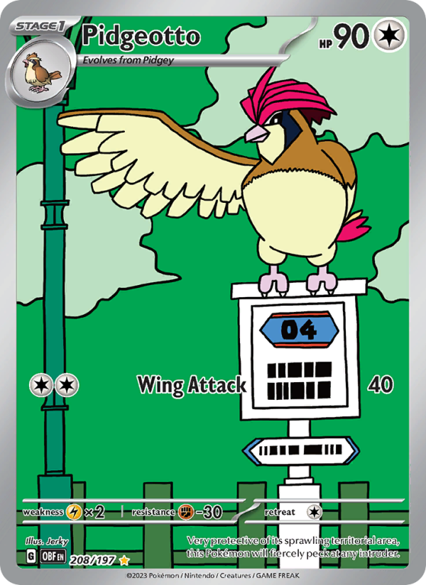 Pidgeotto — Illustration rare card from Obsidian Flames