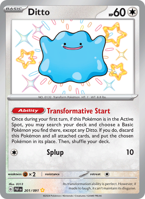Ditto — Shiny rare card from Paldean Fates