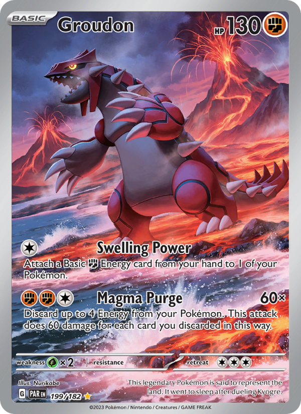 Groudon — Illustration rare card from Paradox Rift