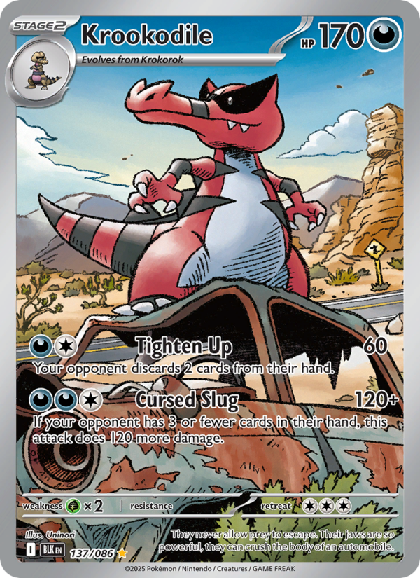 Krookodile — Illustration rare card from Black Bolt
