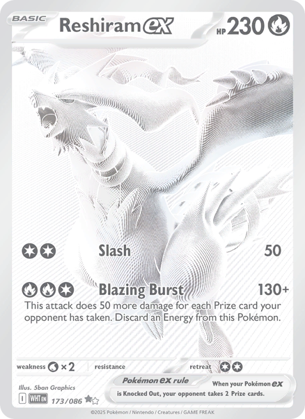 Reshiram ex — Black White Rare card from White Flare