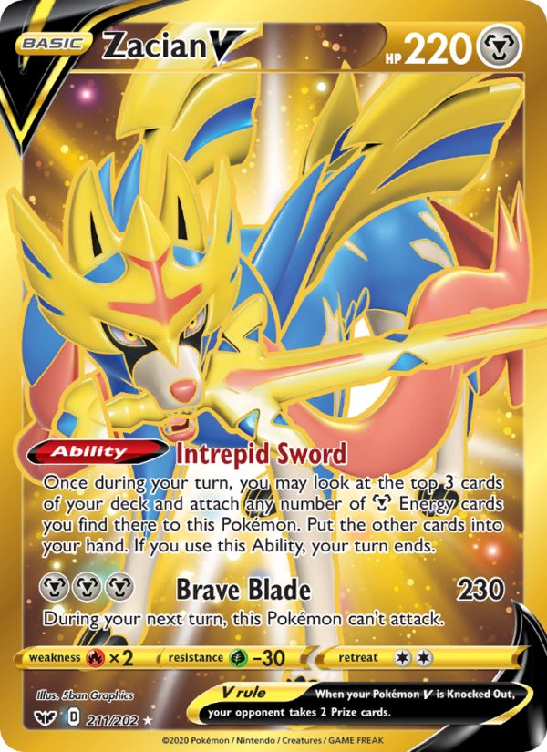 Zacian V — Secret Rare card from Sword & Shield