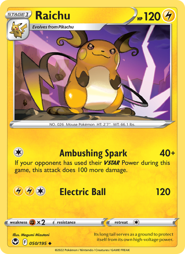 raichu pokemon card vmax 009 - Holofoil Trading Game Classic you can use this attack on your first turn Pokemon Card - Pikachu &