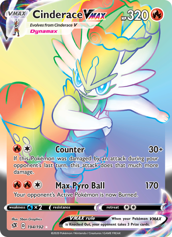 Cinderace VMAX — Secret Rare card from Rebel Clash