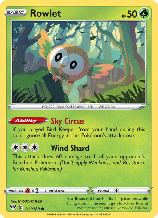 Rowlet from Darkness Ablaze