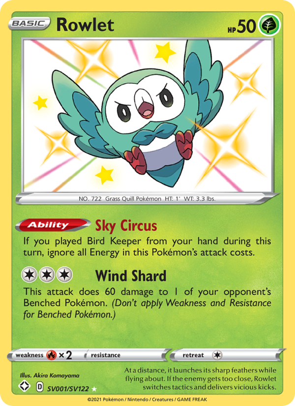 Rowlet from Shining Fates