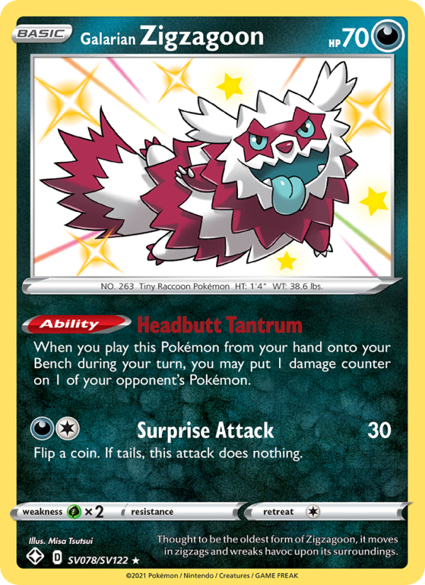 Galarian Zigzagoon from Shining Fates