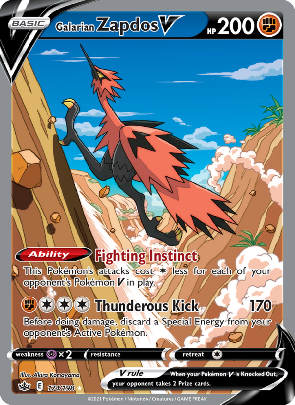 Galarian Zapdos V — Ultra Rare card from Chilling Reign