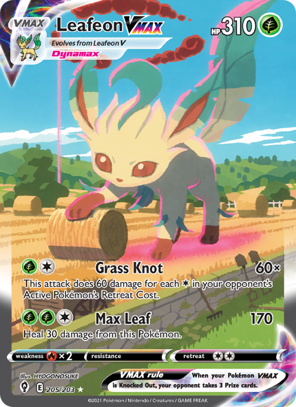 Leafeon VMAX — Secret Rare card from Evolving Skies