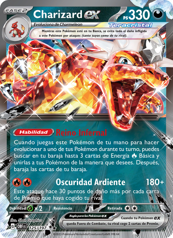 Charizard ex from Llamas Obsidianas