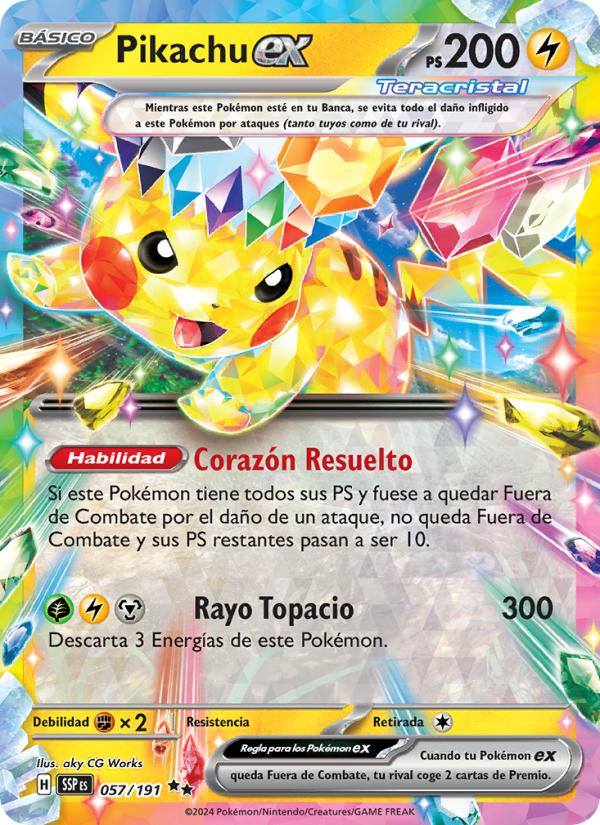 Pikachu ex from Chispas Fulgurantes