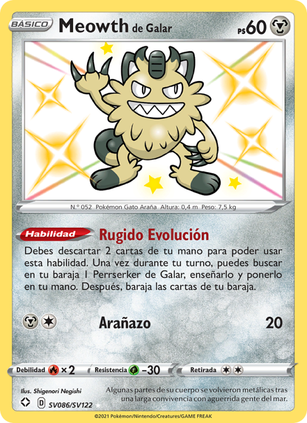 Meowth de Galar from Destinos Brillantes
