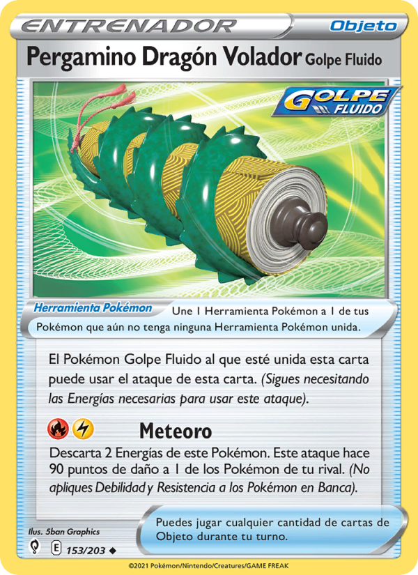 Pergamino Dragón Volador Golpe Fluido