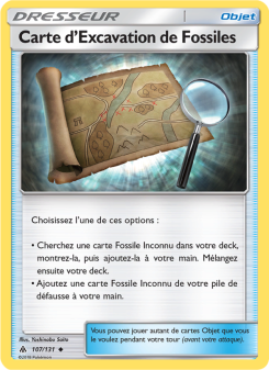 Carte d’Excavation de Fossiles