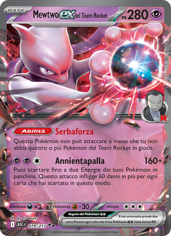 Mewtwo-ex del Team Rocket from Ascesa Eroica