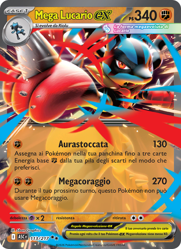 Mega Lucario-ex from Ascesa Eroica