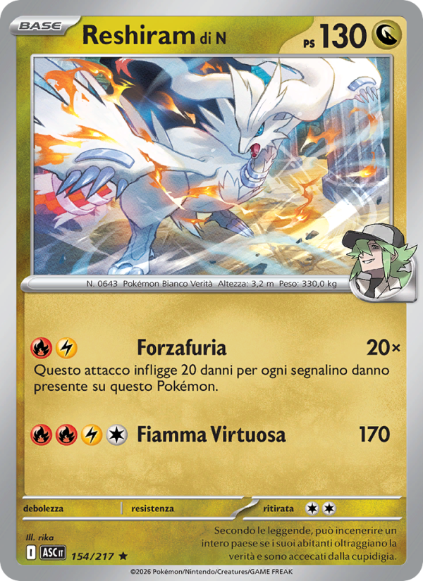 Reshiram di N from Ascesa Eroica