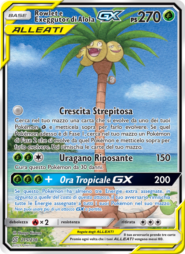 Rowlet e Exeggutor di Alola GX